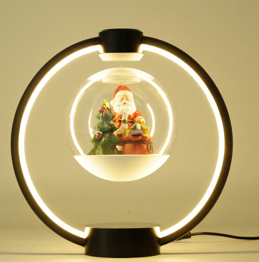 Nuevo Creative Round Metal Magnetic Levitation Navidad Light Ball Regalo Decoración