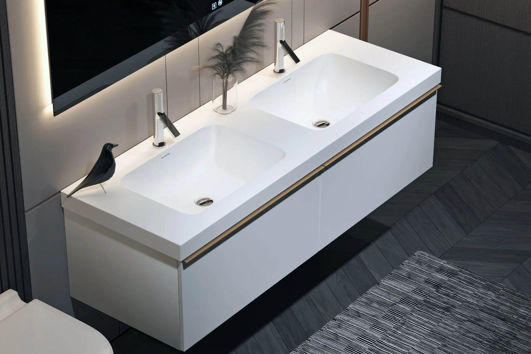 Aesthetic Fashion Double Sinks Designs Decor on Bathroom Vanities