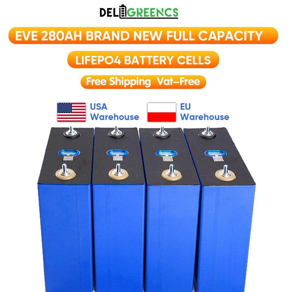 Deligreen EU Stock Eve Lf 280K Brand New Grade a 6000 Cycles Lf280K Prasmatic Cell 3.2V 280ah