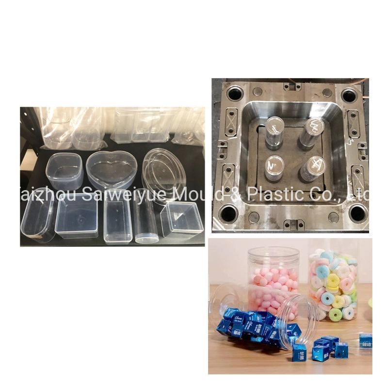 Acrylic Food Storage Container Mold Plastic Biscuits Round Package Barrel Injection Mould