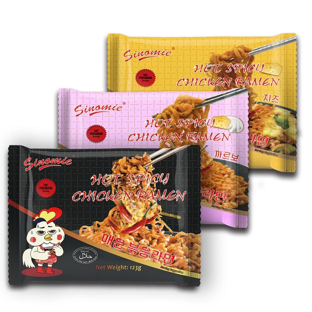 Chinese Hot Spicy Chicken Flavor Korean Ramen Fast Food Instant Similar Taste to Brand Noodle