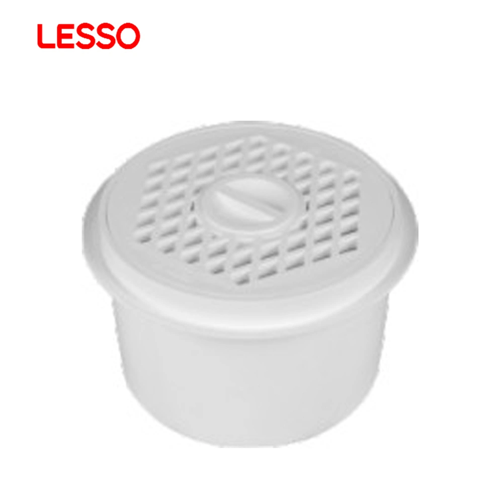 Lesso Durable PVC Discharge Round Floor Drains Plastic PVC Shower Floor Drain