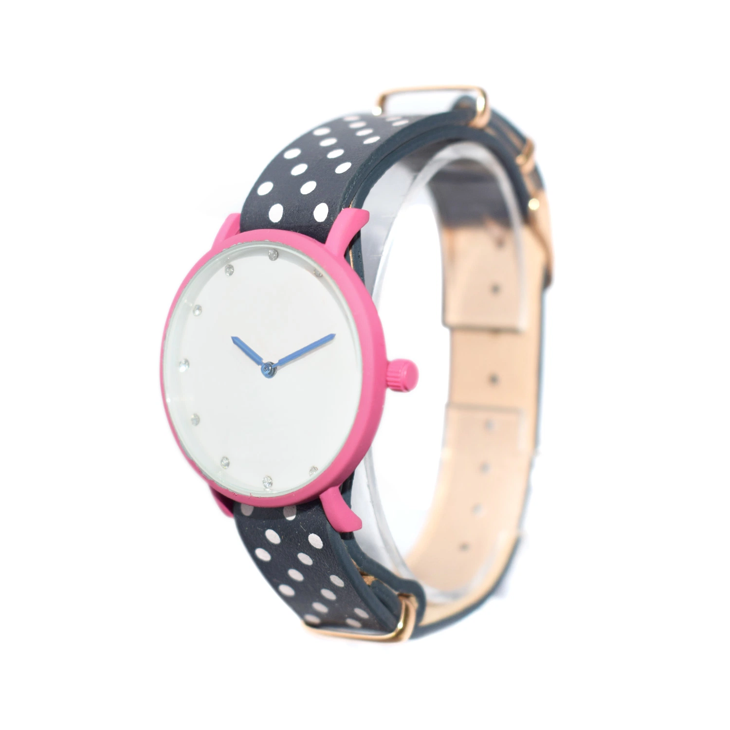 Simple Cute Polka DOT Leather Strap Waterproof Quartz Watch (cm19108)