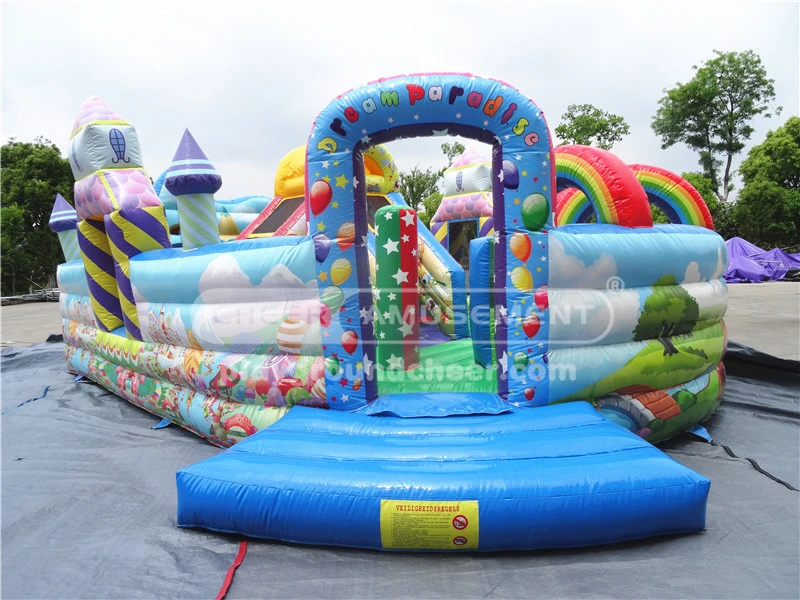 Cheer Amusement Rainbow Kids Inflatable Bouncy Castle for Bouncing, Jumping
