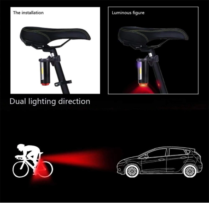 3.7V 1000mAh Aluminum Rechargeable LED Light for Bicycle Night Foggy Cycling