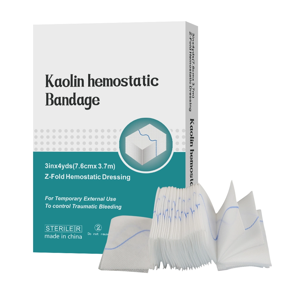 Chinese Manufacture Medical Kaolin Hemostatic Gauze Cotton Gauze for Emergency Hemostatic Wound Care