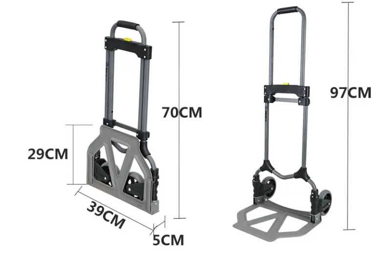 Leichtes Gewicht 70kg Industrie faltbar Hand Truck Carry Trolley Garden Wagen