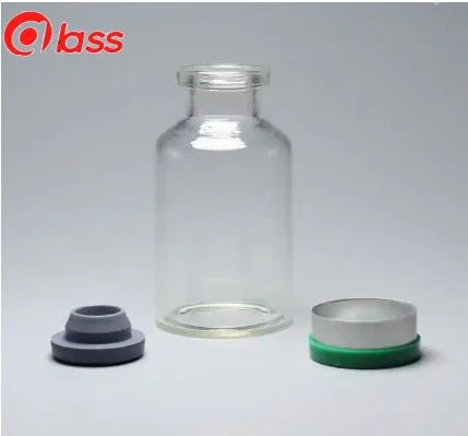 GMP ISO CE Amber Brown Pharma Glass Vial Glass Bottles with Flip Caps Tear off Cap Rubber Stopper