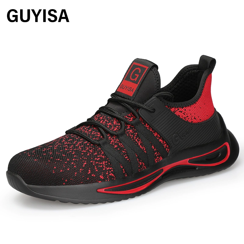 Guyisa New Style Zapatillas de trabajo desodorantes ligeras y transpirables de verano para hombre Sport Sports Zapatillas de seguridad para el trabajo de hombre