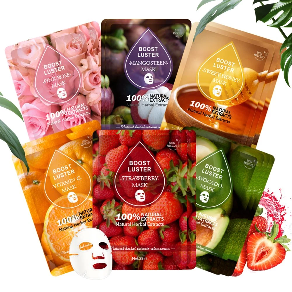 Hydrolyzed Collagen Natural Strawberry Renew Face Whitening Facial Mask Sheet