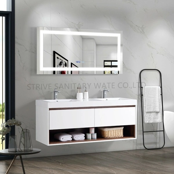 Diseño de moda el mejor venta de madera pintadas de blanco gabinete de vanidades de baño Muebles de Baño