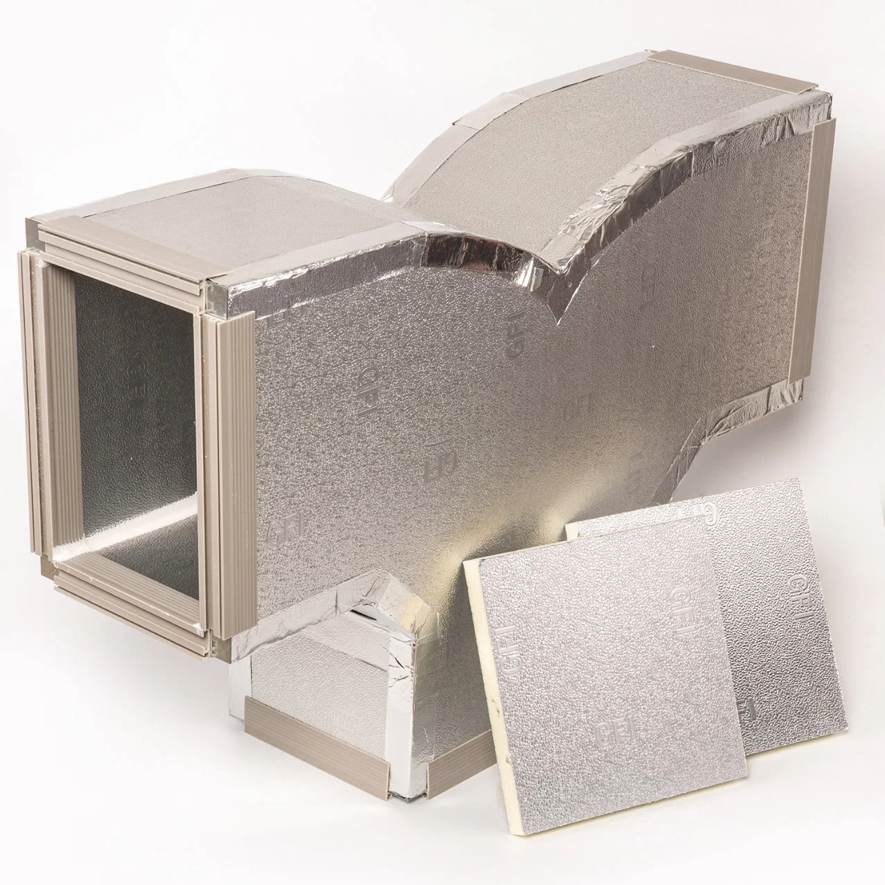 Double-Sided Aluminum Foil PU PIR Phenolic Composite Ventilation Duct Panel for Flexible Air Duct Systems