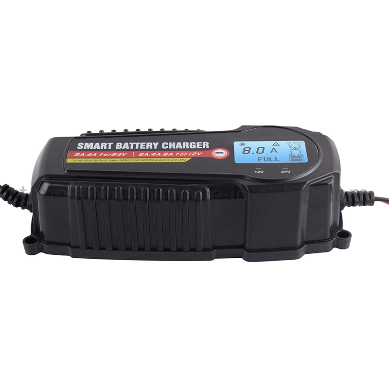 Écran LCD 12V 8A 24V 4A Smart Auto chargeur de batterie étanche Marine, voiture chargeur de batterie au plomb