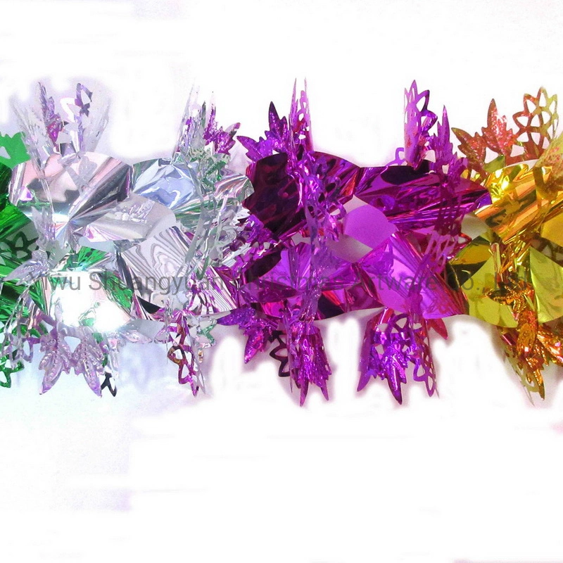 Christmas Pet Tinsel Flower for Holiday Wedding Party Decoration Supplies Hook Ornament Craft Gifts