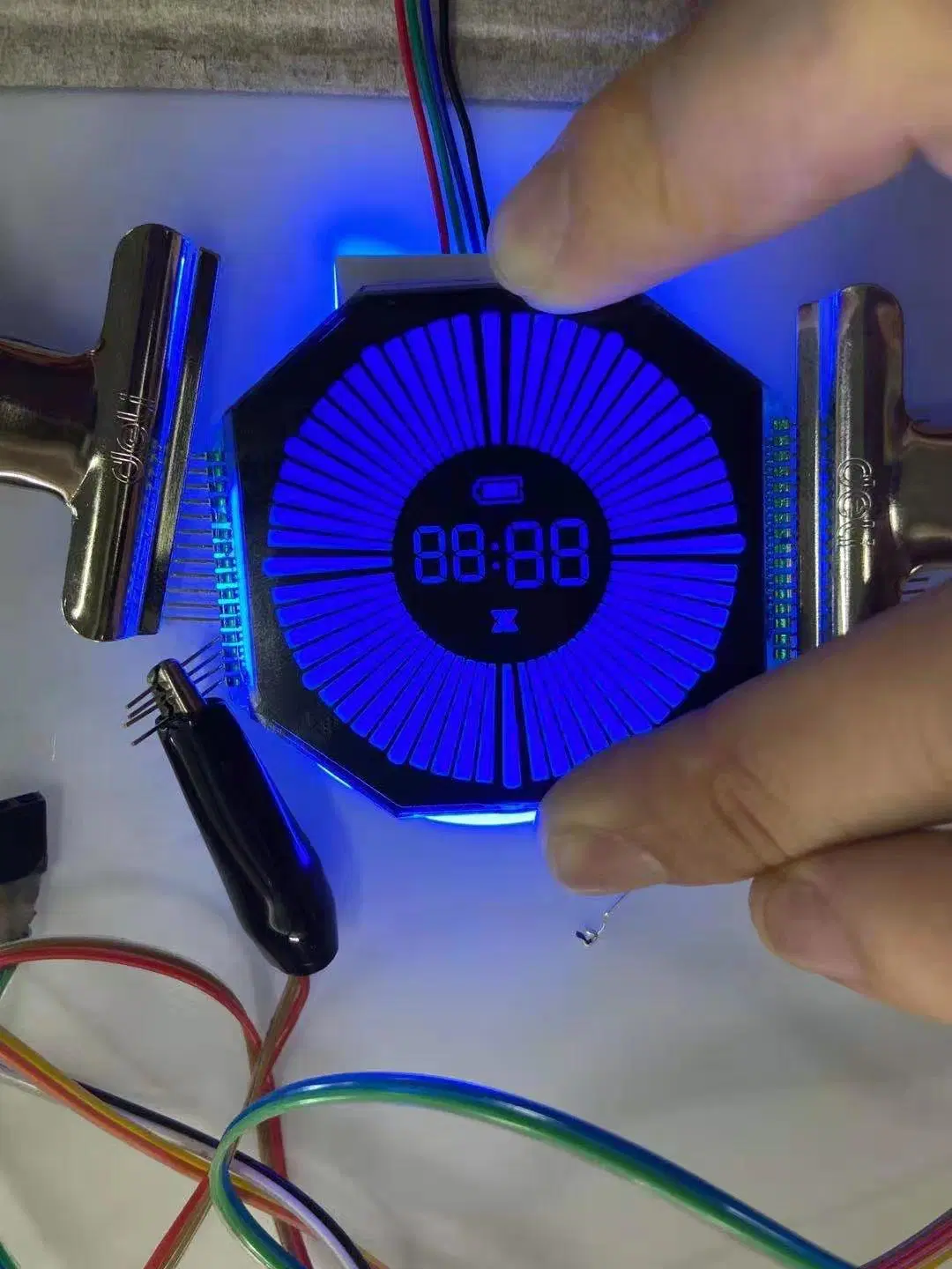 Custom Clock 7-Segment LCD Display with RGB Backlight