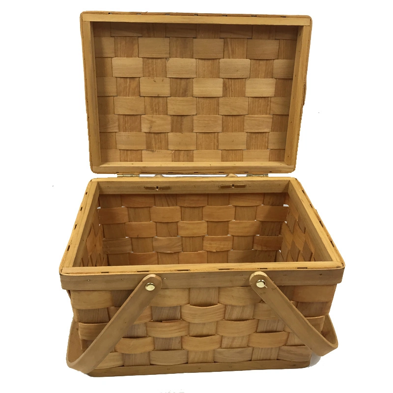 Flower Bread Bamboo Fruit Picnic Woven Food Storage Baskets Rectangular Storage Basket