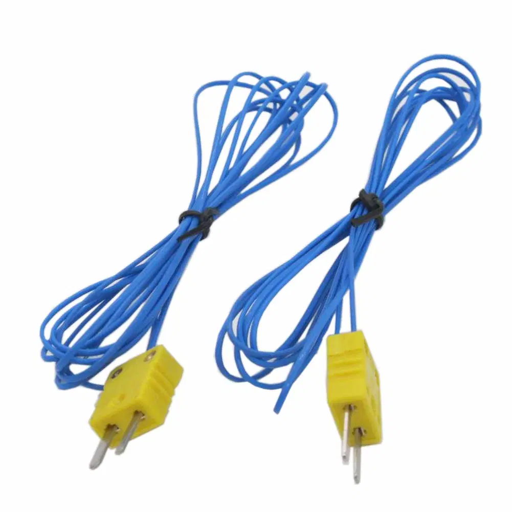 High Accuracy Type K Thermocouple Mini Connector with Blue PFA Temperature Compensation Wiring