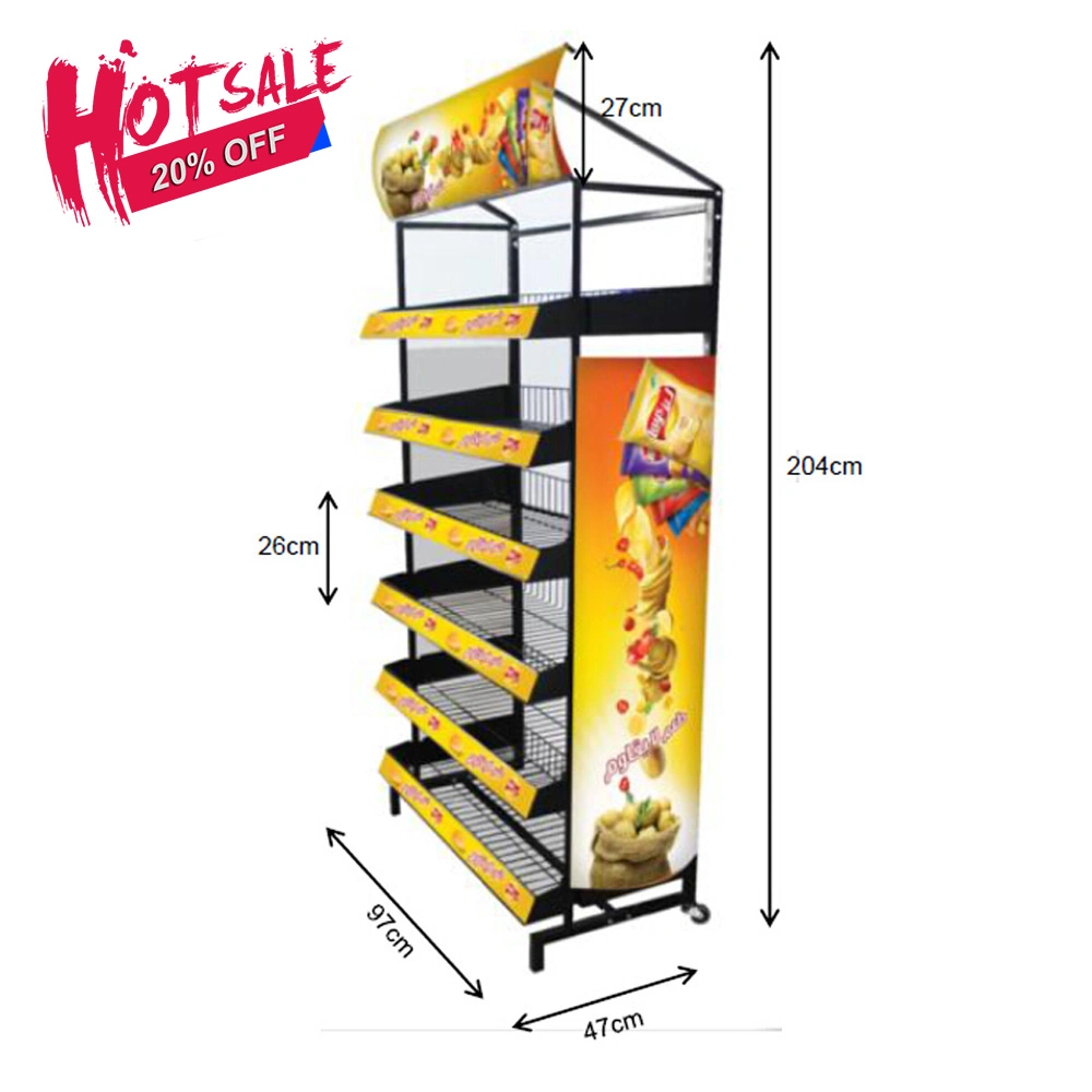 Giantmay Used Candy Rack Chips Display for Advertising Iron Hanging Basket Stand