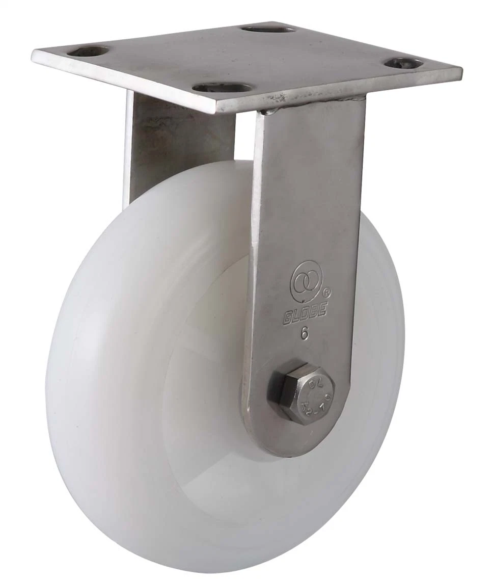 4-8 Inch Stainless Steel Endurant Nylon Swivel Dual Brake Industrial Caster (white)