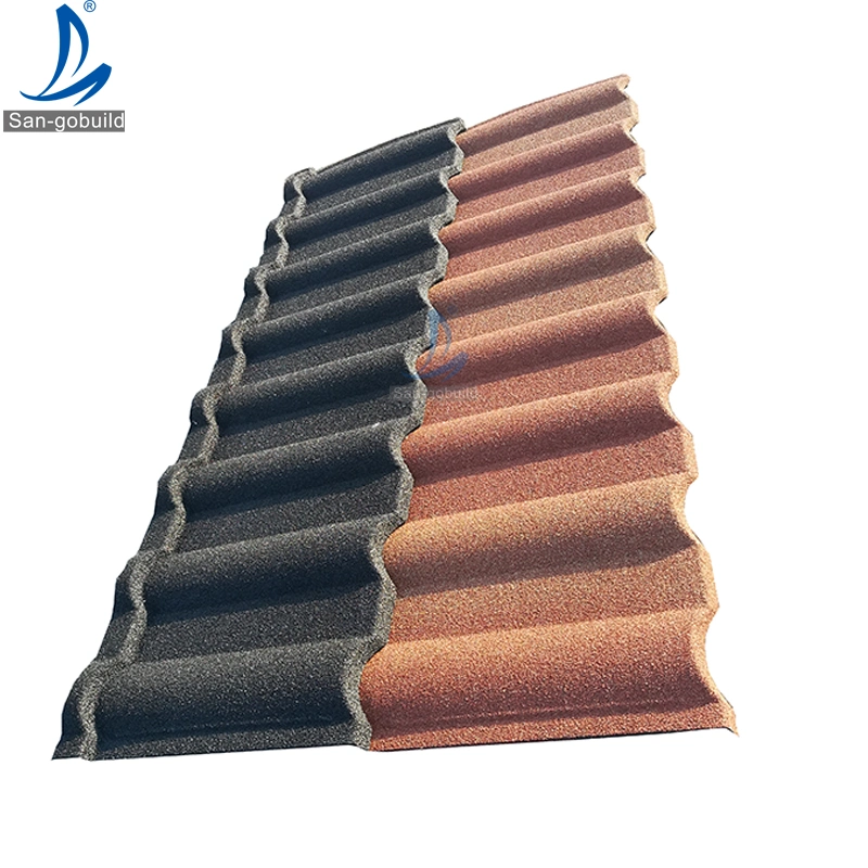 Egypt Colored Stone Coated Zinc Aluminium Roof Sheets Weather Resistant Decorative Roofing Material 26 Gauge