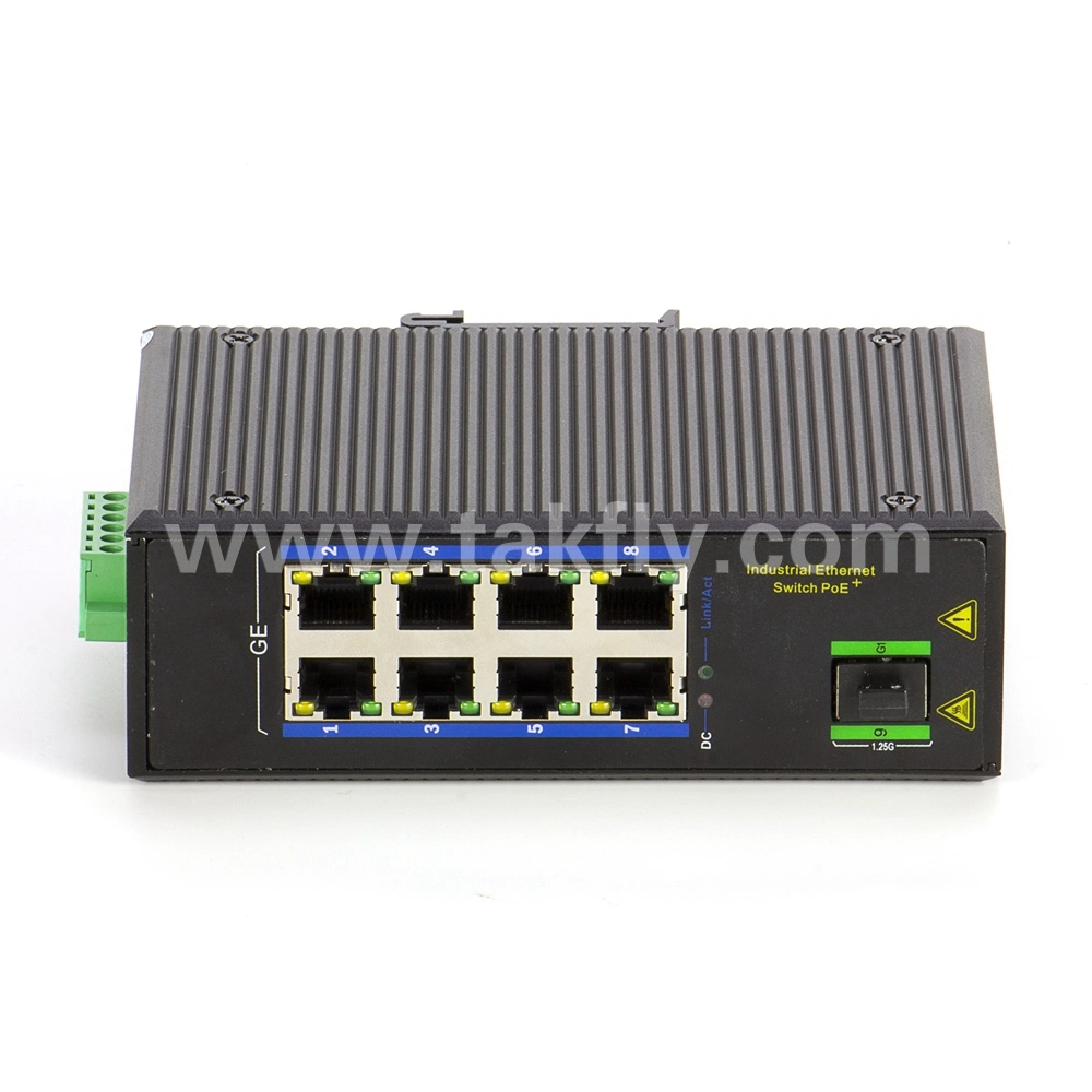 10/100/1000m de conmutador Ethernet Poe Industrial de -40 a +85 grados