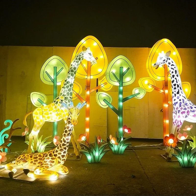 Outdoor Christmas Chinese Spring New Year Decoration LED Lighted Carton Lantern Festival Display Factory