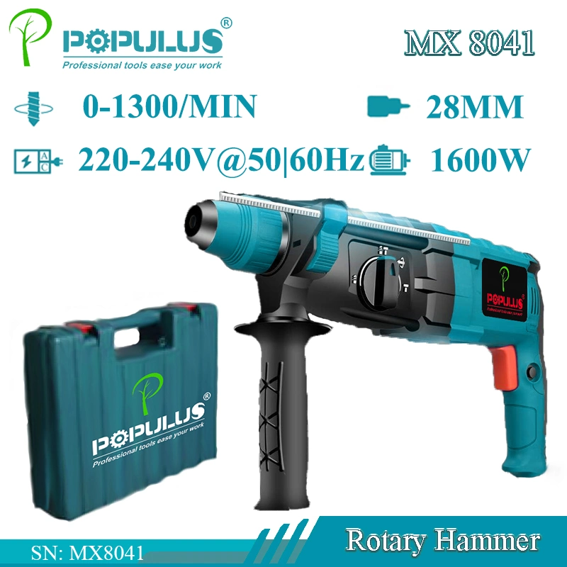 Populus New Arrival Industrial Quality Rotary Hammer Power Tools 1600W Electric Hammer for Indian Market