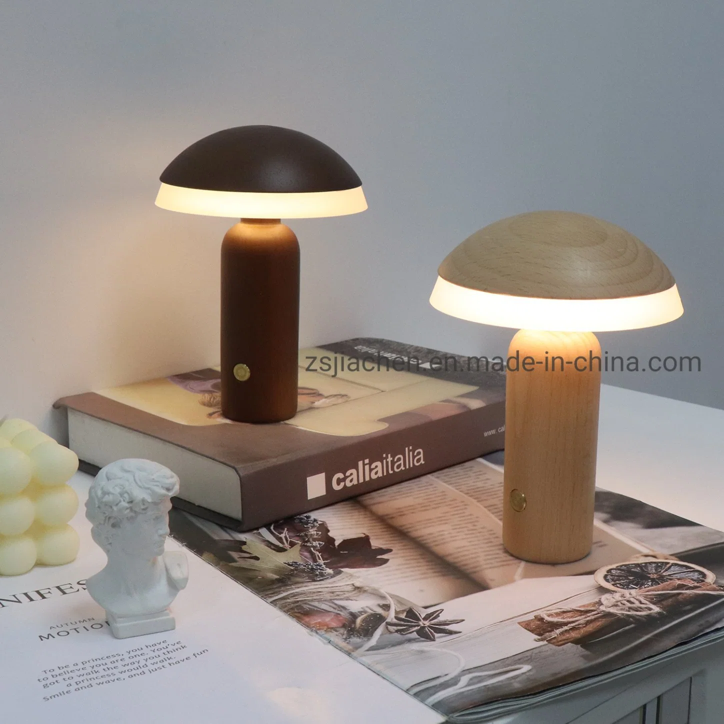 2022 Weihnachtsgeschenk Lampe Warm Weiß Touch Dimmer Schalter Dekoration LED-Kinderlampe mit Akku aus Holz und Nachtlicht