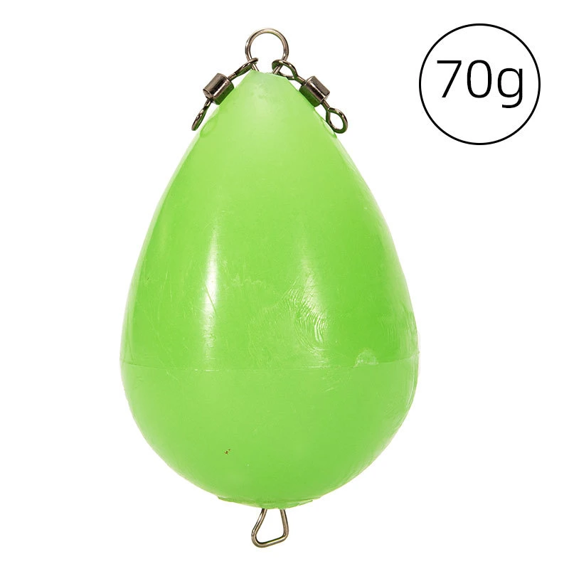 Night Fishing Luminous Green PP Plastic Solid Egg Shaped Fishing Floats