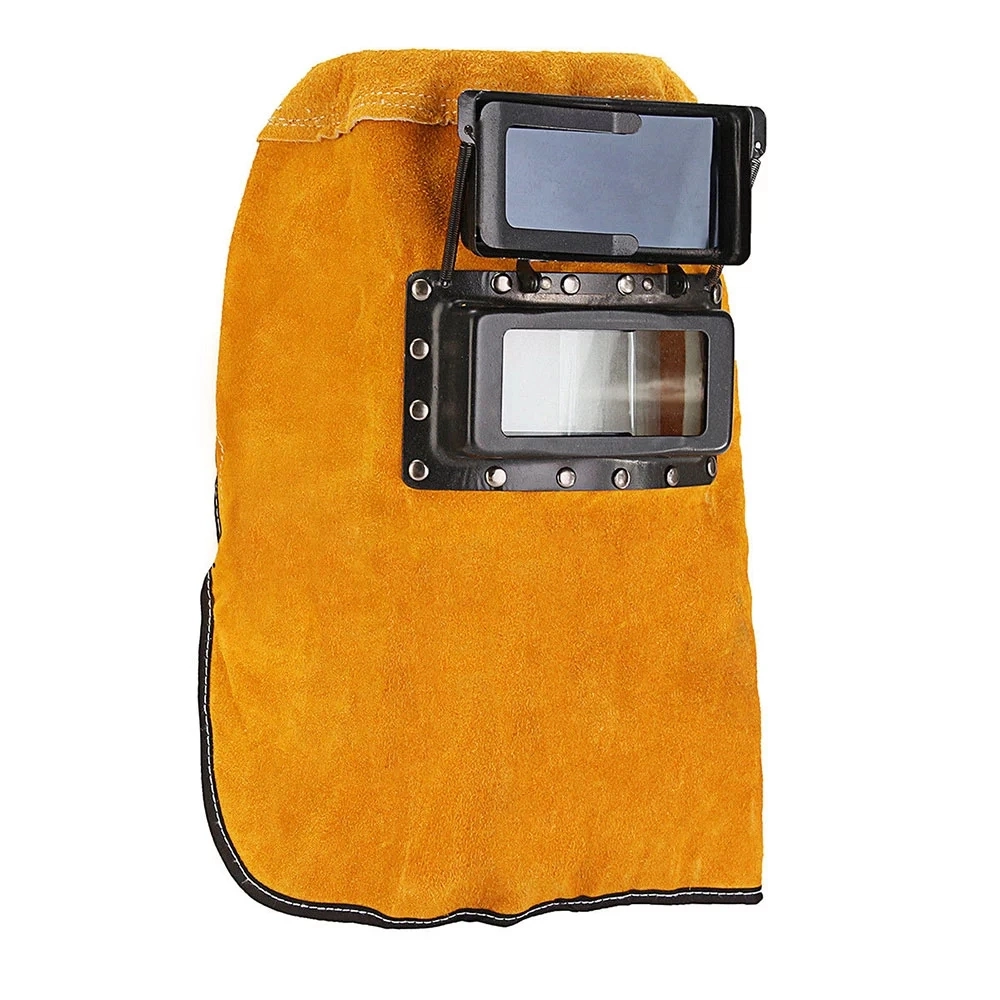 Head Neck Protect Cowhide Leather Hood Welding Helmet