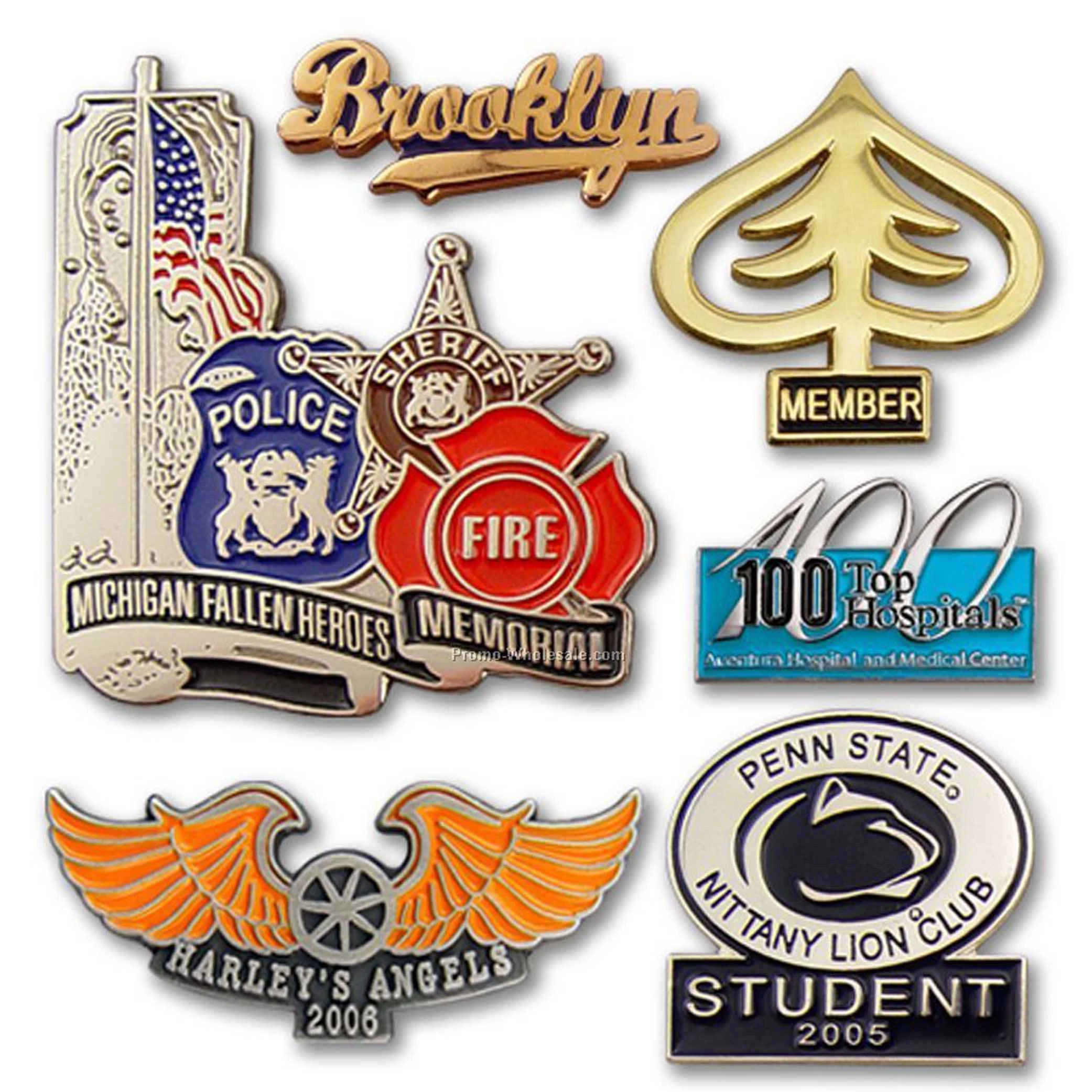 Custom Badge Emblem Fashion Hard Soft Enamel Lapel Pins Badges Name Tag Metal Craft for Promotional Gift Souvenir