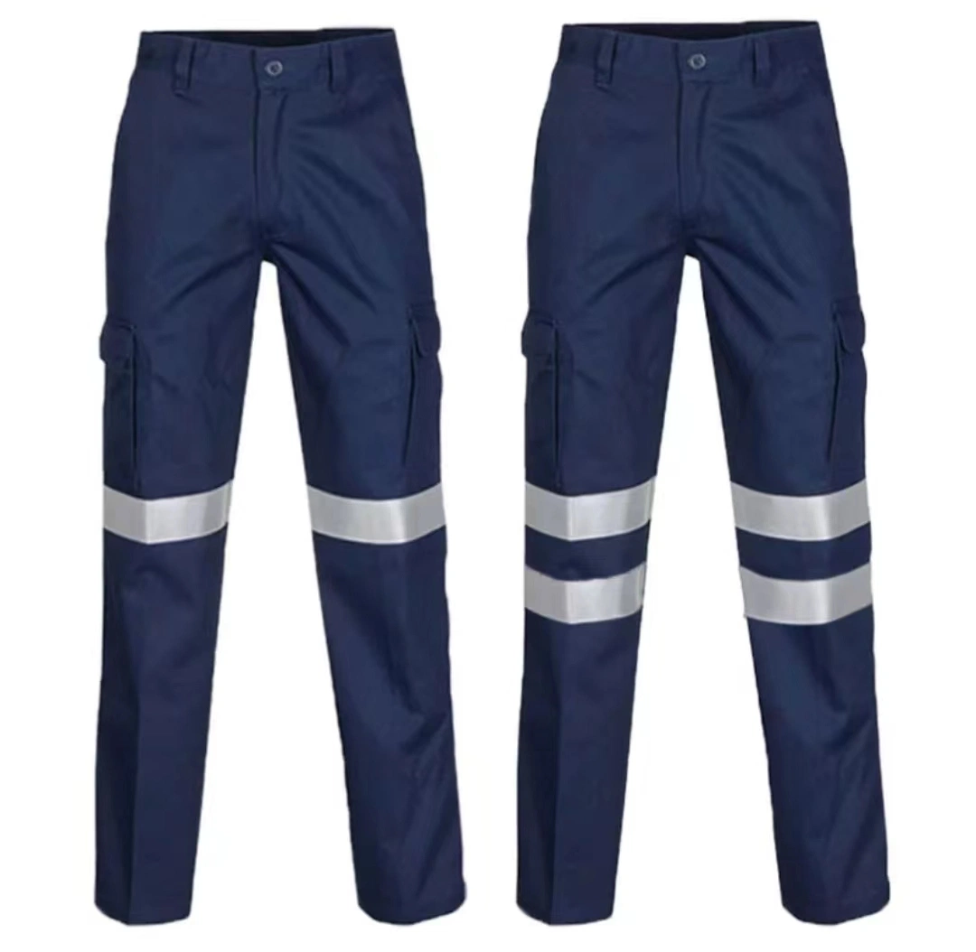 Armor 190GSM Cotton Mens Navy Work Cargo Pants with Two Side Cargo Pockets