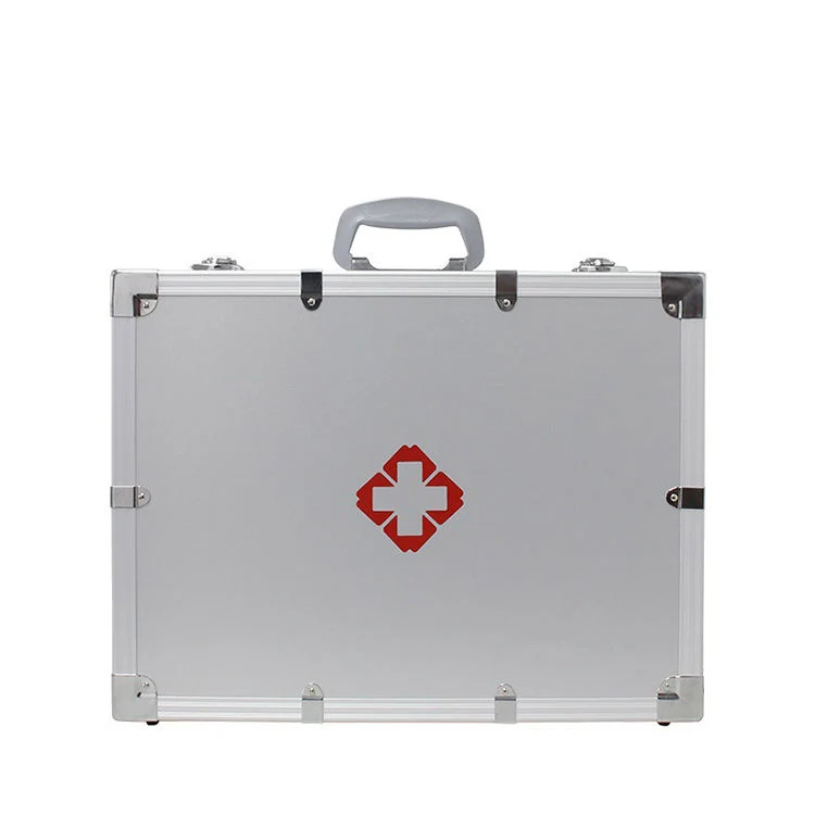 Home Hard Shell Large Aluminum Alloy Metal First Aid Kit Box Waterproof Sport Case for Gym
