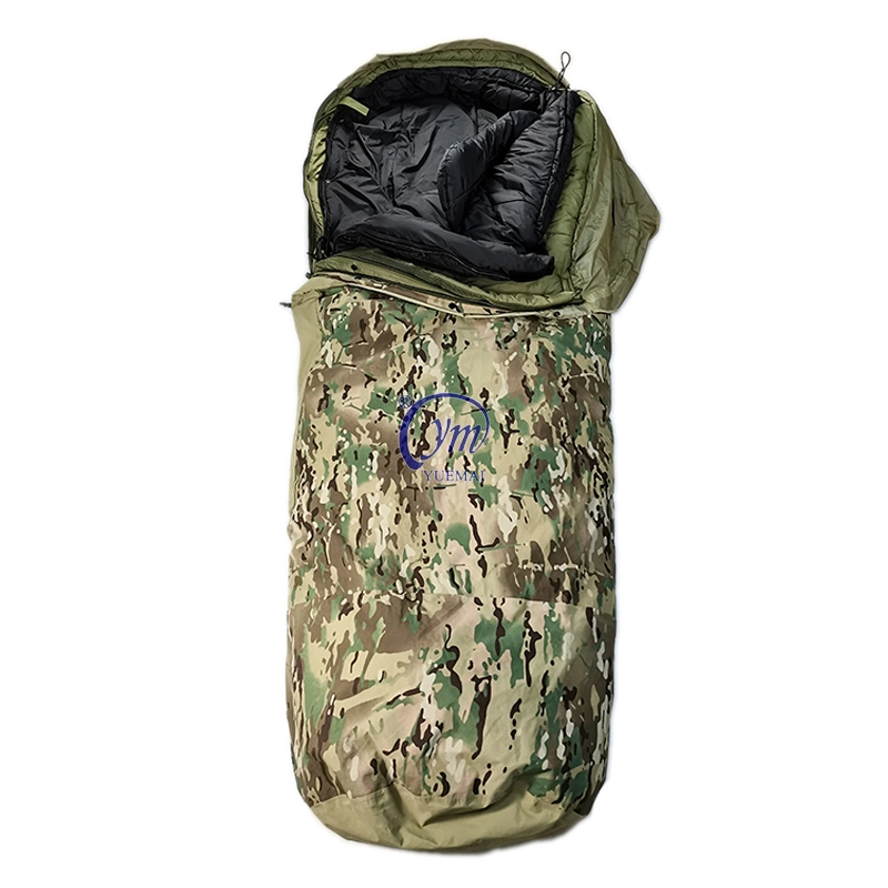 Hot Sale Emergency Hiking Combat Army Woodland Camo Modular 3 in 1 Sleeping Bag with Compression Sack