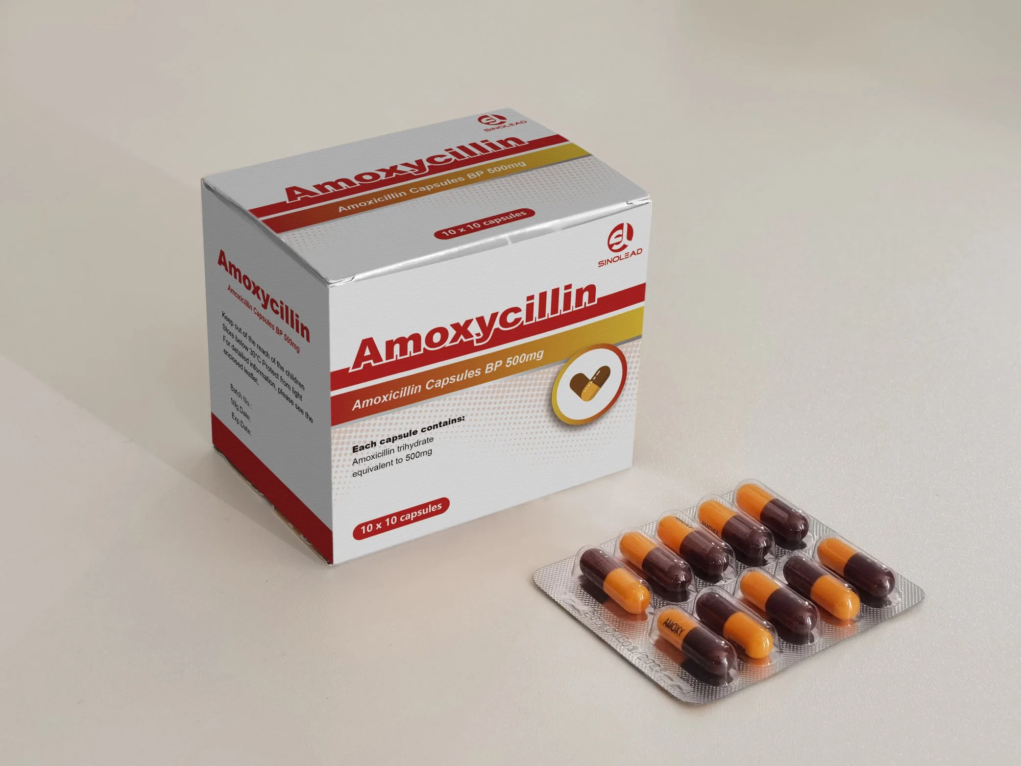 Antibiótico de alta calidad producto Amoxicillin Cápsulas 250mg, 500mg