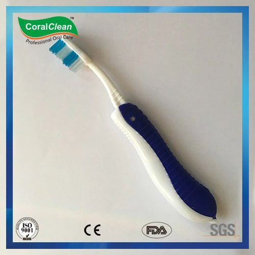 Foldable Adults&prime; Dental Care Nylon Filaments Toothbrush