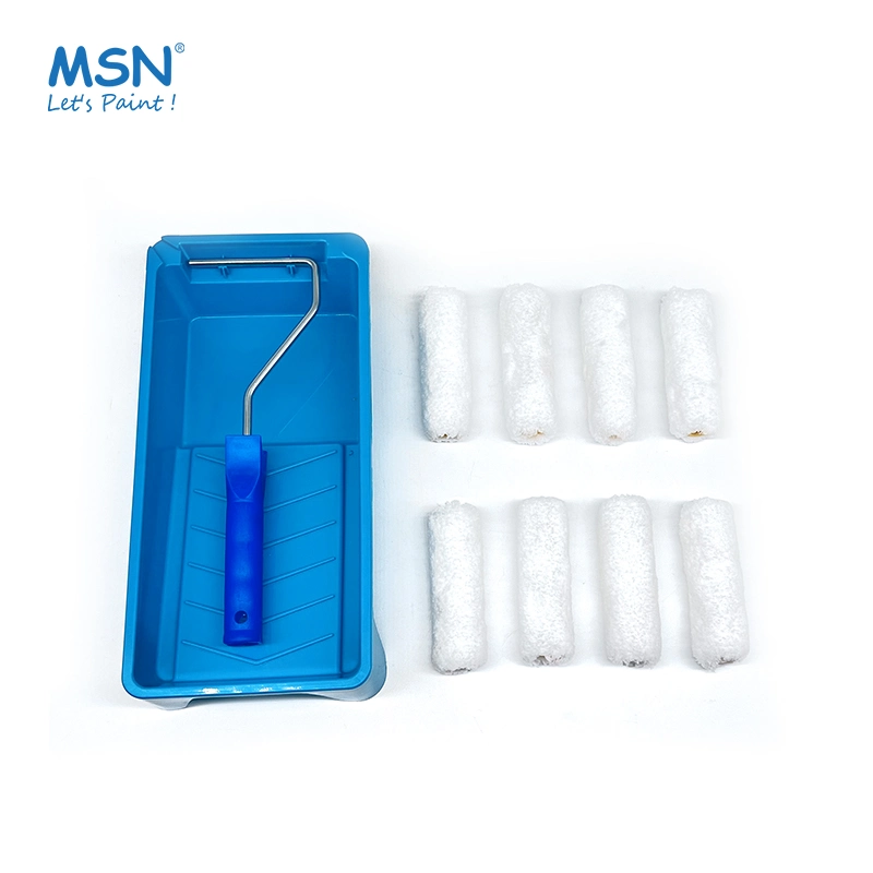 MSN 10PCS Pack Paint Roller Tray Set Mini Paint Roller Cover Set