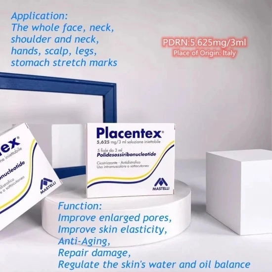 Italy Placentex Pdrn المشيمة محلول 3ml X 5 زجاجات البشرة تجديد خلايا البشرة بلاسينتكس السلمون ريوريجران المعالج تعزيز البشرة