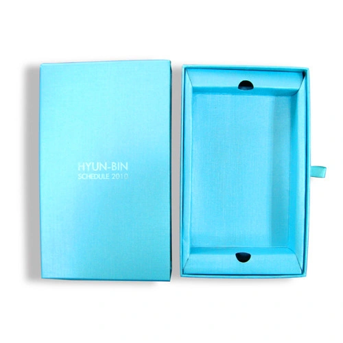 Rigid Slide Drawer Blue Storge Necktie Paper Gift Packing Box