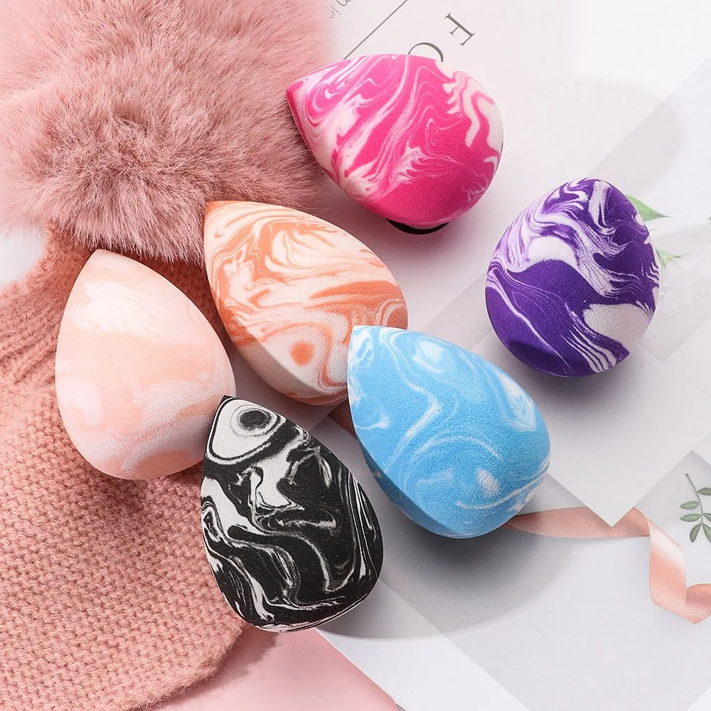 Colorful Makeup Sponge Marbling Water-Drop Shape Foundation Concealer Sponge Mix Powder Cosmetic Puff Beauty Egg Make up Tools