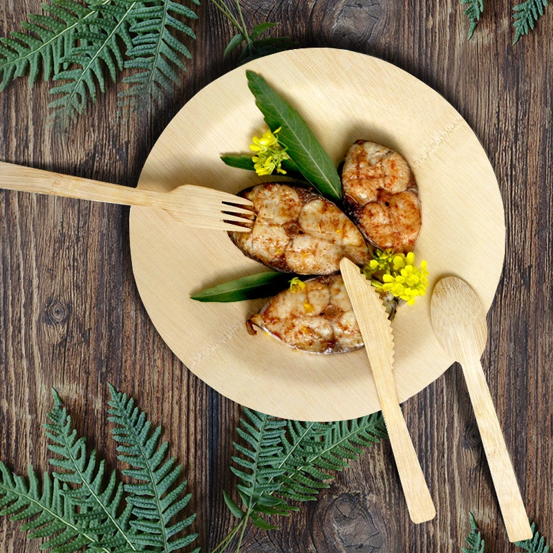 Enviornmental Fork and Knife Set Made of Bamboo Biodegradable Tableware Cutlery