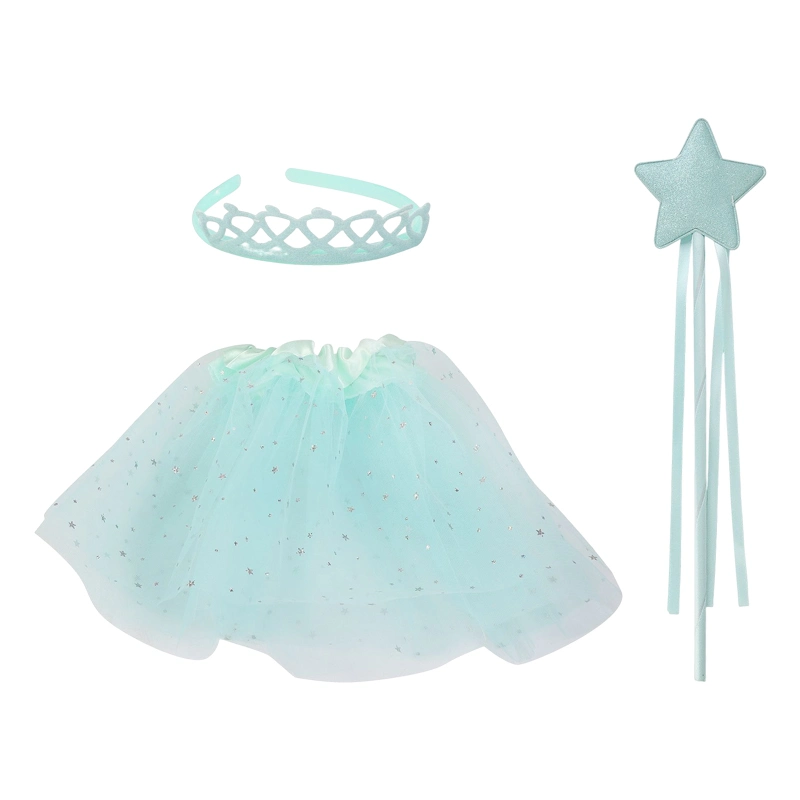 Kids Fashion Dress up Clothes Skirt Educational Cosplay Costumes Crown Wand Princess Toys for Girls Birthday Christmas Gift