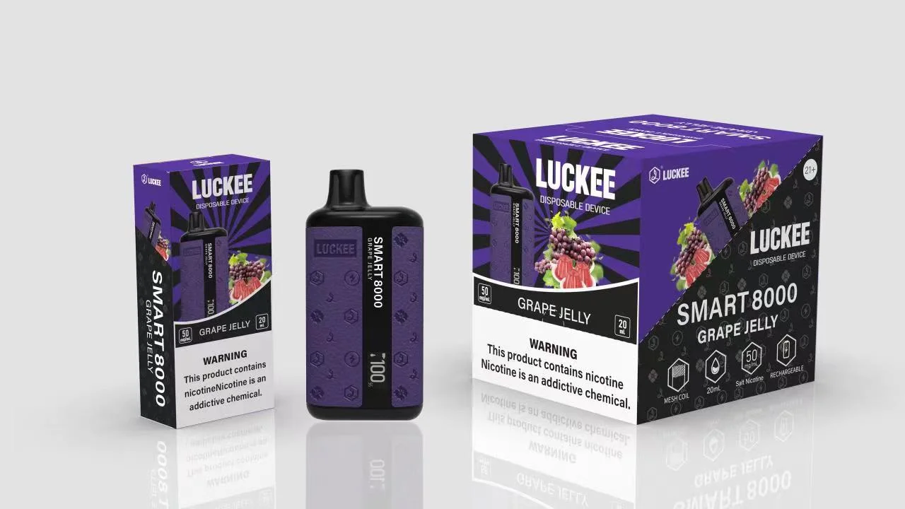 شاشة Luckee 8000 Puff Bar Smart Display سعة 20 مل السجائر الإلكترونية على بابا موزعي قلم حوكاه القرد الذي يمكن التخلص منه