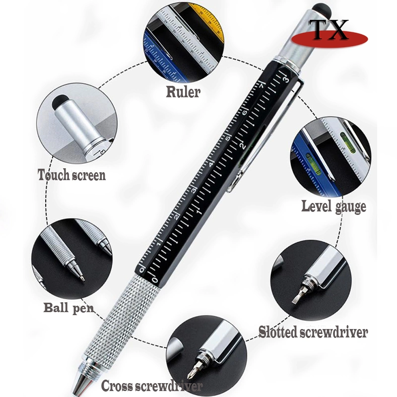 Régua de medição de venda a quente, chave de parafusos, indicador do nível da ferramenta, esferográfica de metal com ecrã tátil