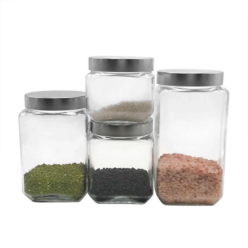 Wholesale/Supplier Glass Containers Clear Airtight Seal Glass Food Storage Jar with Stainless Steel Lid