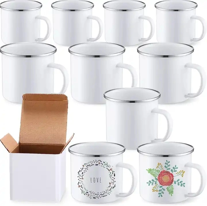 L'émail de couleur épaissie tasse tasse tasse émail cadeau créatif de l'émail la tasse de café tasse Logo personnalisé