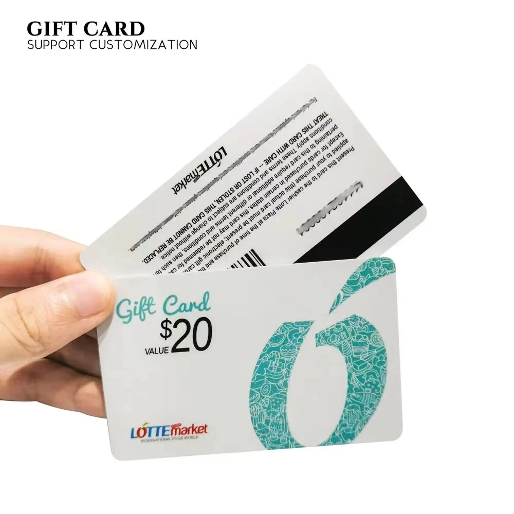 Cartão de oferta PVC com oferta de fidelidade de código de barras com faixa magnética personalizada Suporte de cartão
