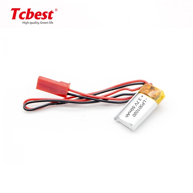 Tcbest 301020 Lithium Battery Polymer Lipo Battery 3.7V 50mAh for Smart Watch/Headphone /Selfie Stick