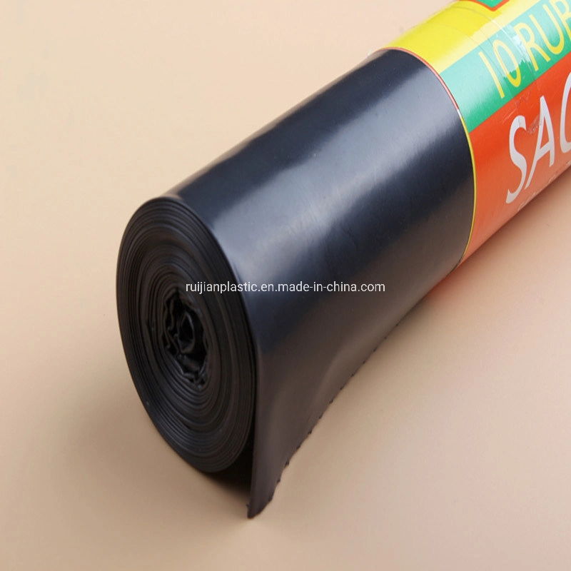 HDPE/LDPE Heavy Duty Plastic Black Can Liners Trash Garbage Bag on Roll