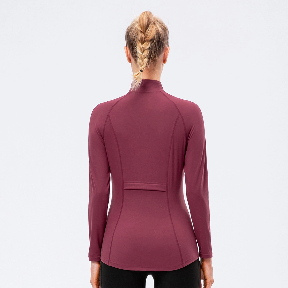 Frauen Herbst Winter Yoga Tops Langarm Shirts Laufen Wandern Leichte Jacken Gym Wear Reißverschluss Leichte Fitness Crop